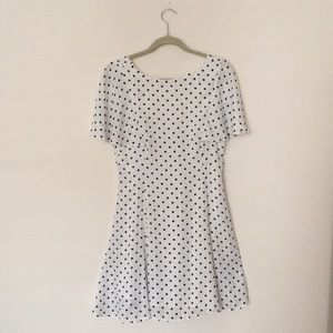 Zara - Polka dot, ruffle sleeve dress